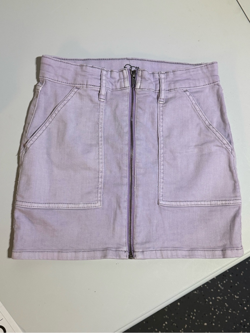 Art Class Lavender Zip Front Denim Skirt NWOT